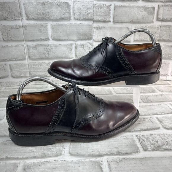 Allen Edmonds Shelton Men\'s Size 9 D 2-Tone Black and Burgundy Oxfords Shoes main image 11